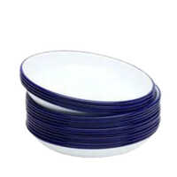 Rice Enameled Plate - Color: White