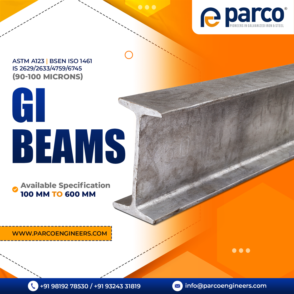 Hot Dip Galvanized Beams - Steel, 100 X 50 Mm To 300 X 140 Mm | Industrial Grade, Casting Surface Treatment, Versatile Applications