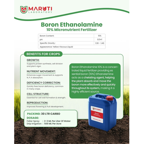 Boron Ethanolamine 10% (Micronutrient Fertlizer) - Application: Agriculture