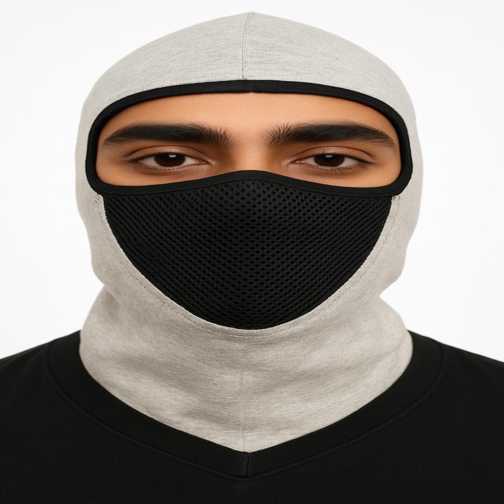 Cotton Fleece Winter Balaclava With Nose Filter ( Dual Mesh )