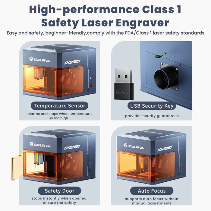 Sculpfun Icube Ultra: Flagship Portable Single Laser Module Switching Engraver - Color: Grey