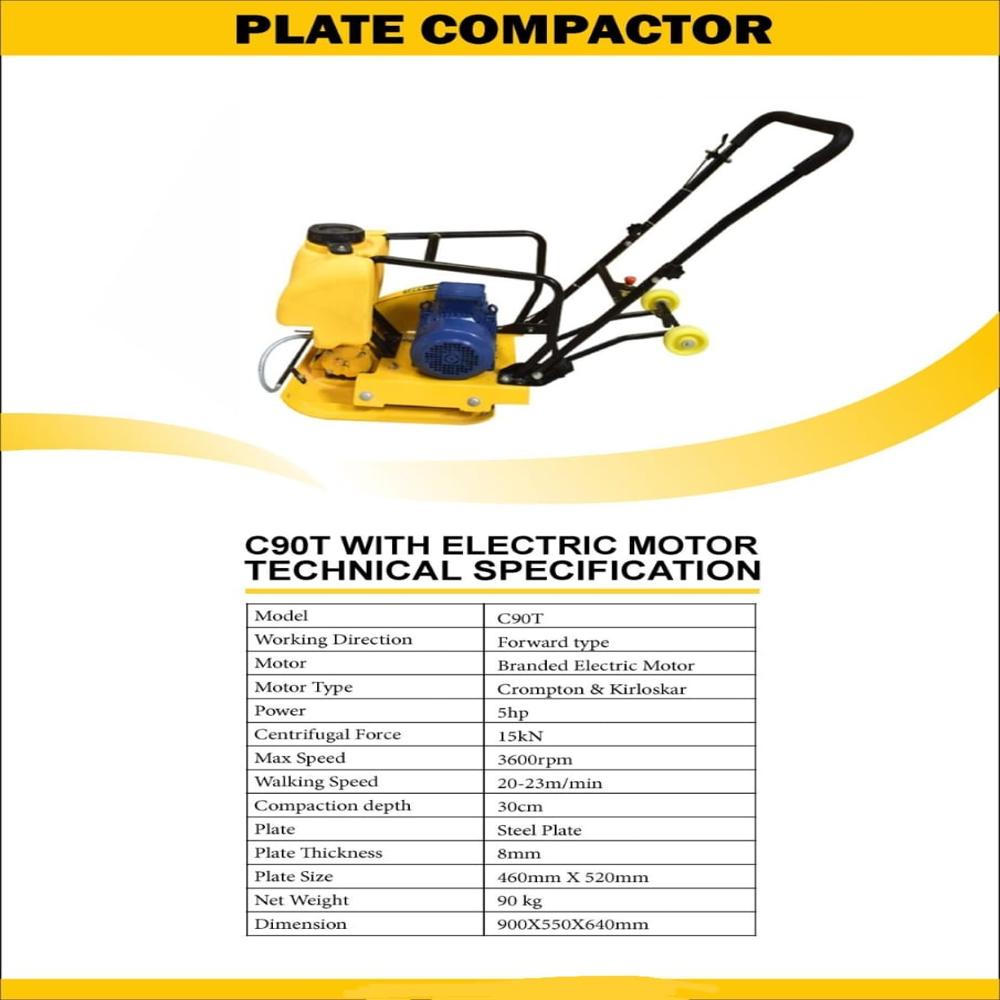 C90t Plate Compactor - Capacity: 90 Kg