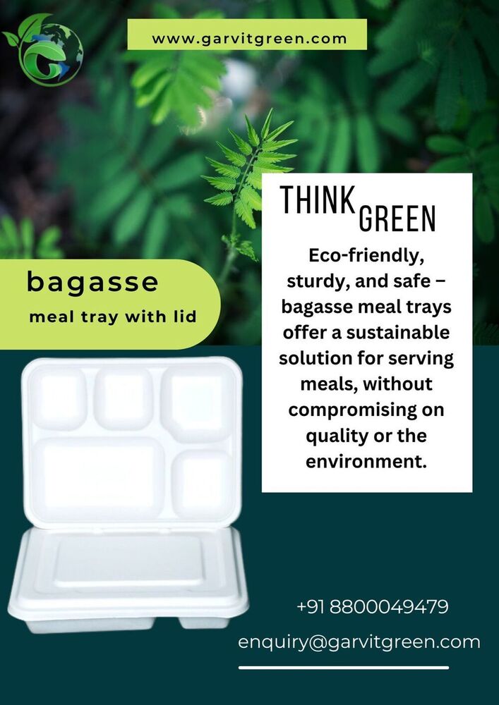 Biodegradable Compartment Plate With Lid