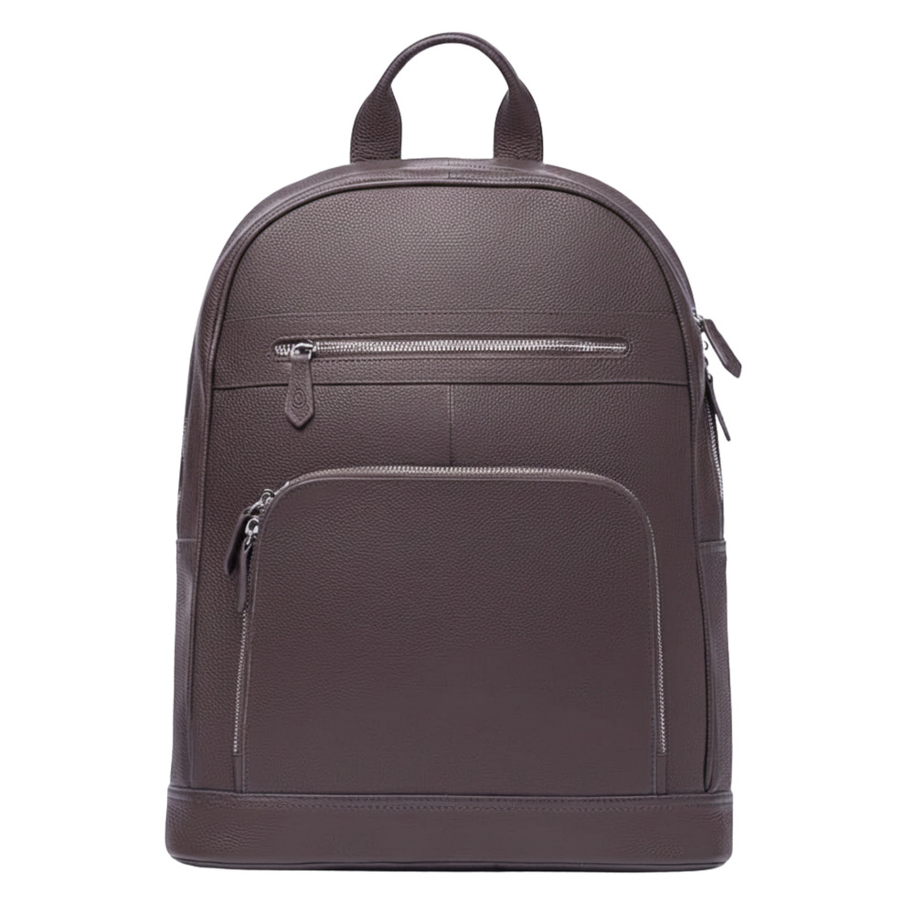 Dark Brown Leather Laptop Backpack