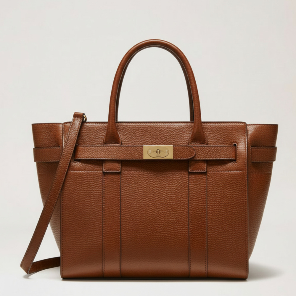 Classic Leather Satchel Tote Bag