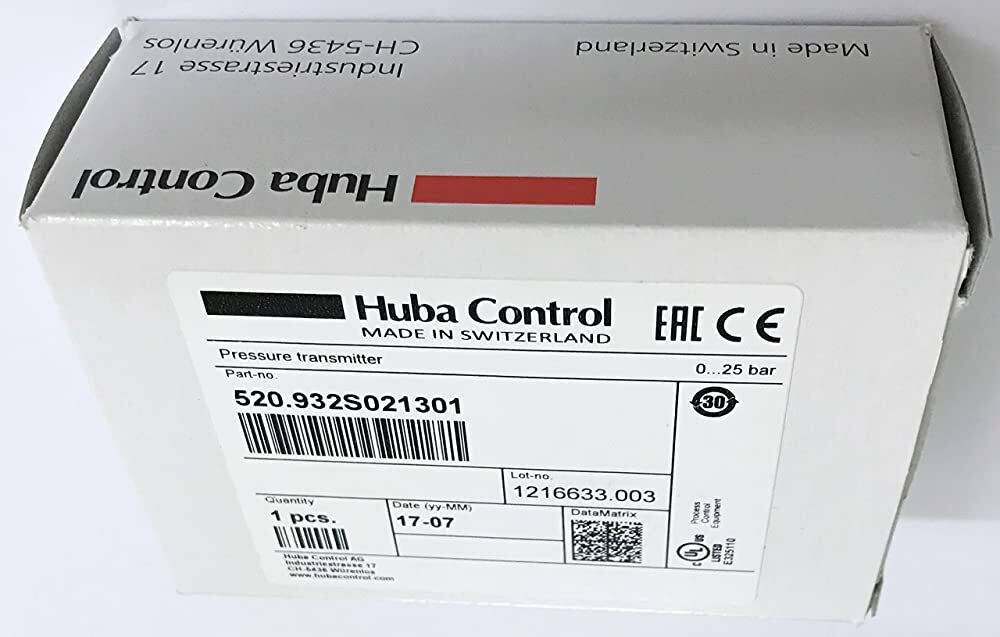 Huba Pressure Transmitter Model 520.917S032401W RANGE -1-5 BAR OUTPUT 4-20mA