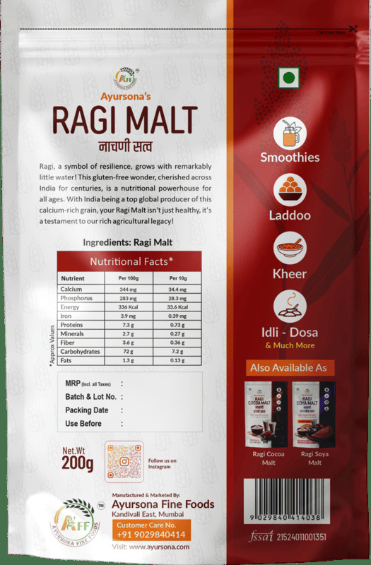 Ragi Malt - Alcohol Content (%): 0%