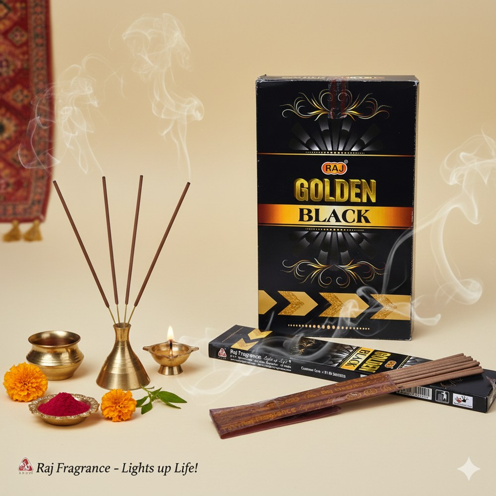 Golden Black Incense Sticks - Burning Time: 30 Minutes