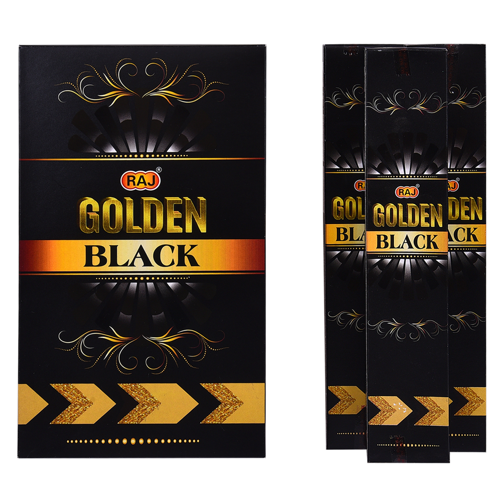 Golden Black Incense Sticks - Burning Time: 30 Minutes