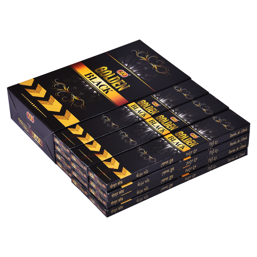 Golden Black Incense Sticks - Burning Time: 30 Minutes