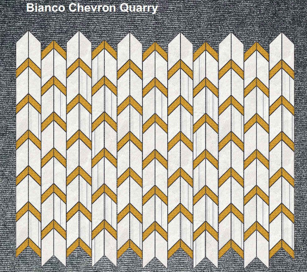 Bianco Chevron Quarry Tiles