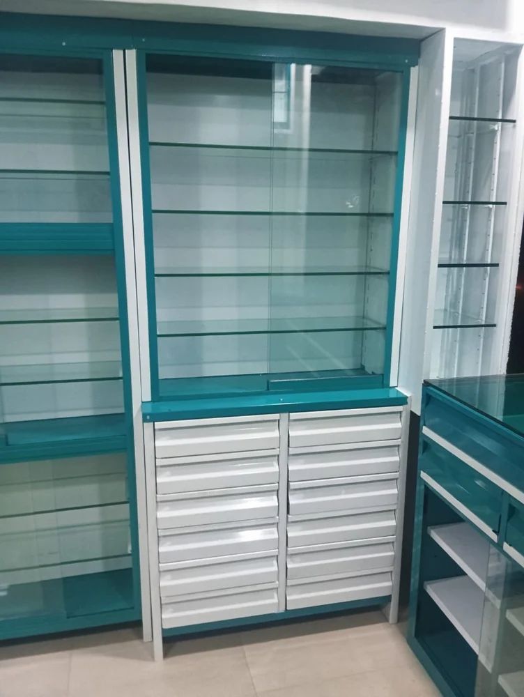 Mild Steel Free Standing Unit Medicine Store Display Rack - 3