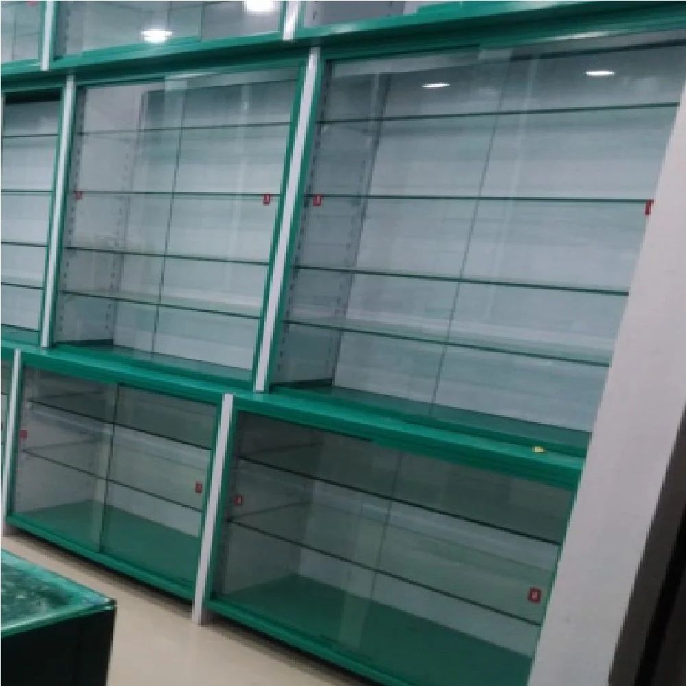 Medical Storage Racks | Ms & Glass Free Standing Unit 8 Feet Medical Wall Rack, For Pharmacy - Color: White