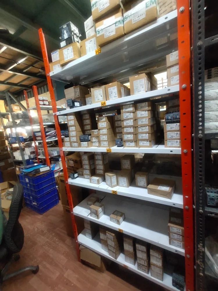 Slotted Angle Rack - Powder Coated, 3x6 Size, 300mm Width | 5 Layers, 55 Kg/day Capacity For Industrial, Hardware Shop, Warehouse Usage