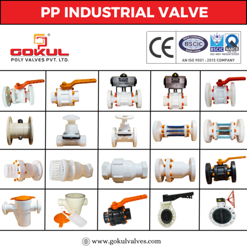 Pp Flange End Ball Valve - Color: White A