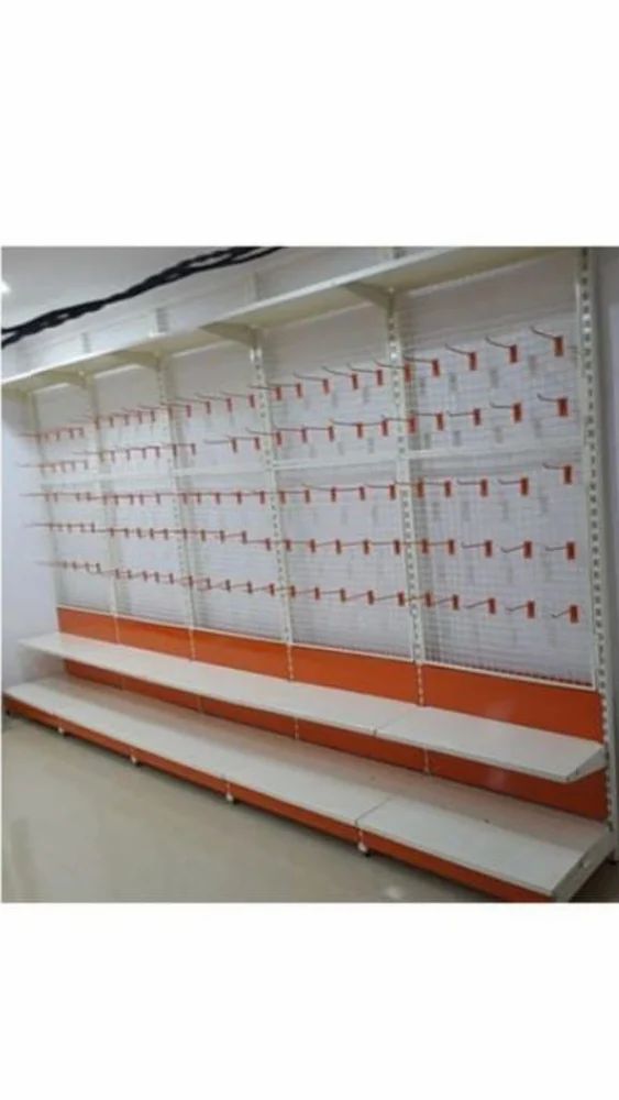 7 Feet Supermarket Wall Hanging Rack With Shelve