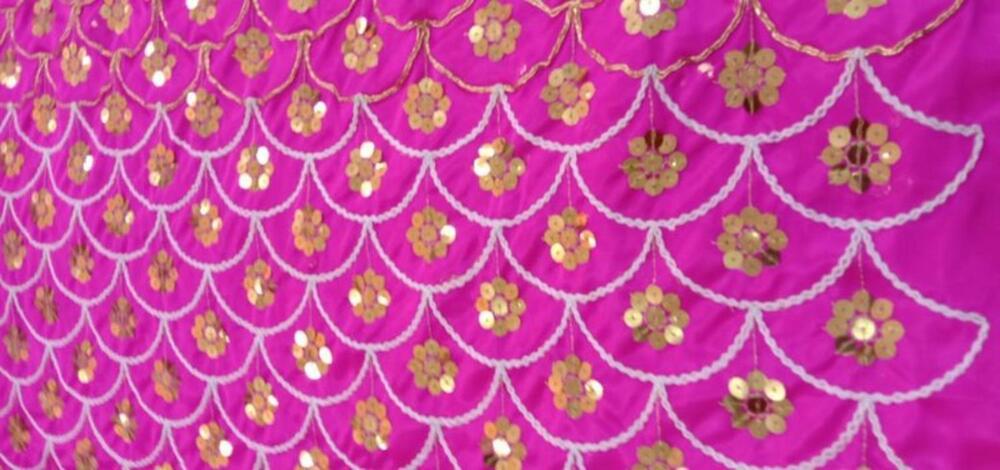 Lycra Work Fabric for Mandap Tent Decoration with Clean Finish and Premium Decorative Look