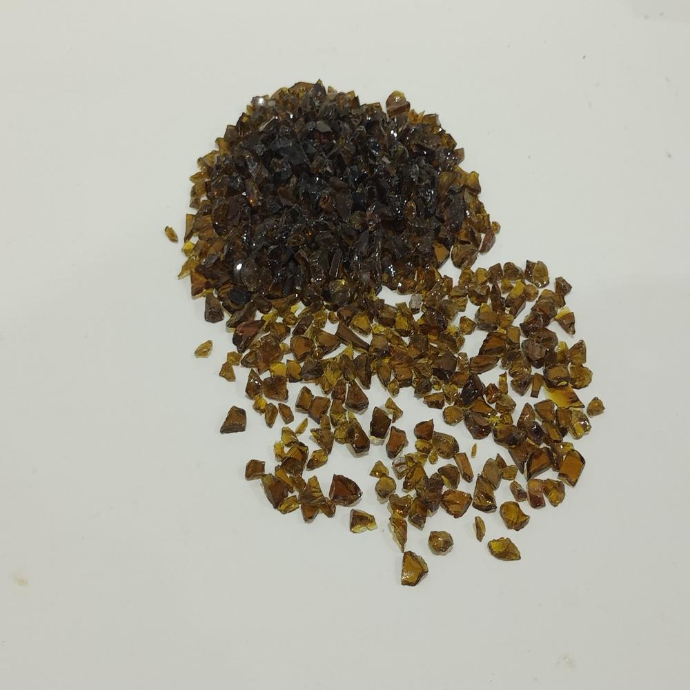 crushed cullet glass chips / Brown Glass Chips /flooring or fire pit used original glass chips