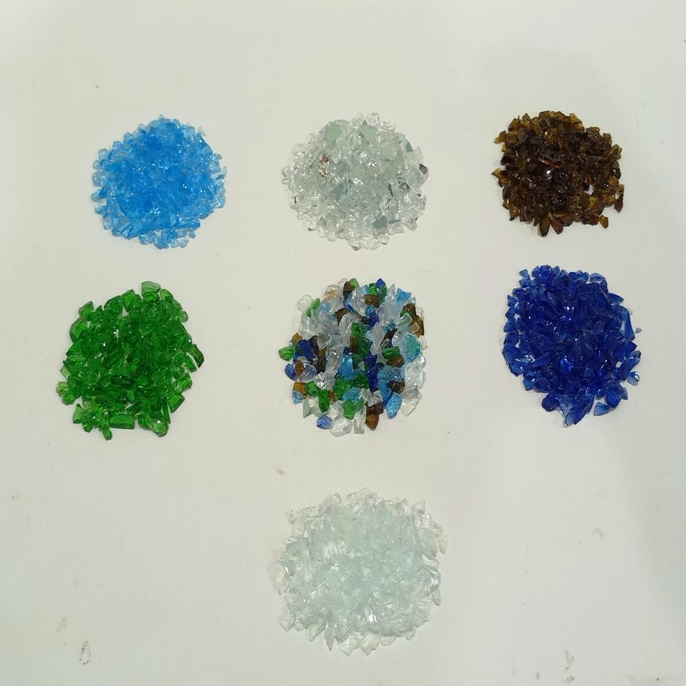 Crushed Cullet Glass Chips / Brown Glass Chips /Flooring Or Fire Pit Used Original Glass Chips - Hardness: Rigid
