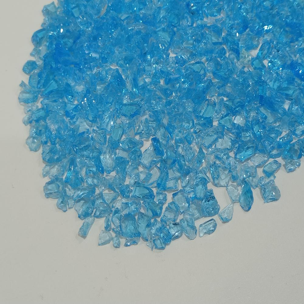 premium Sky Blue Glass Chips / special high quality terrazzo tiles used glass chips