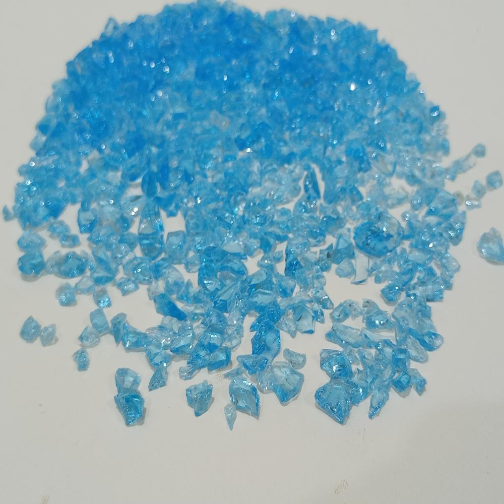 premium Sky Blue Glass Chips / special high quality terrazzo tiles used glass chips