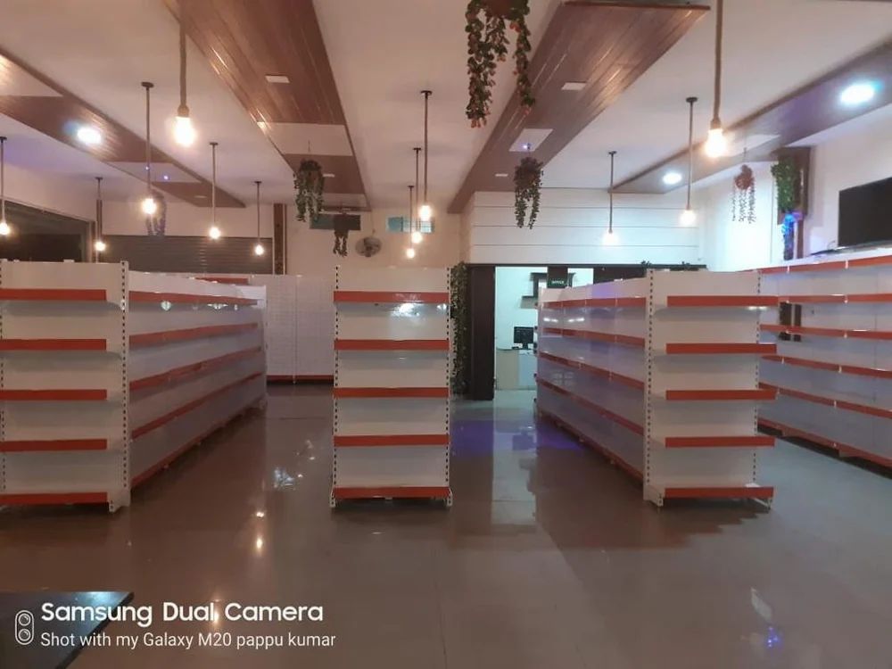 Ms Vegetable Display Rack - 3x6 Feet, Powder Coated Finish , Perfect For Supermarkets And Shops