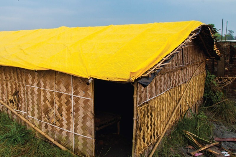 Yellow Multi Cross Laminated Tarpaulin Cover - Tent Style: Plain