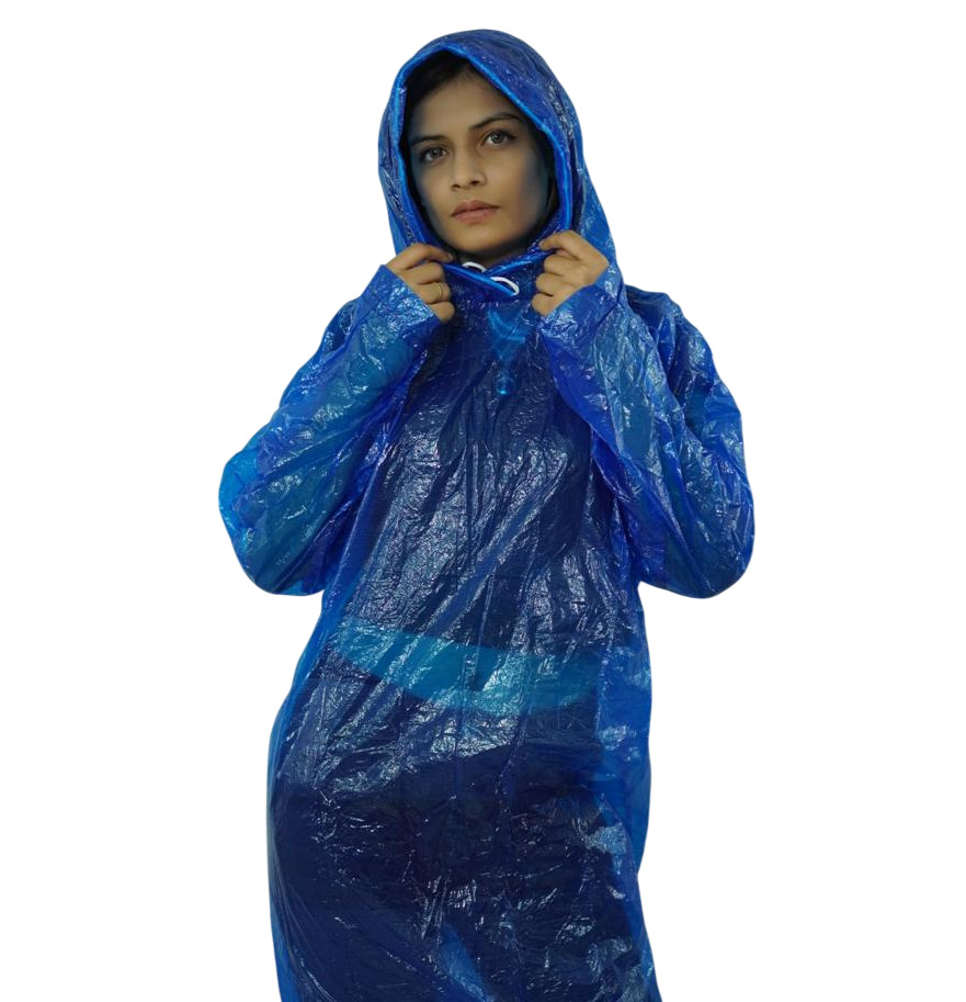 Blue Waterproof Rain Poucho