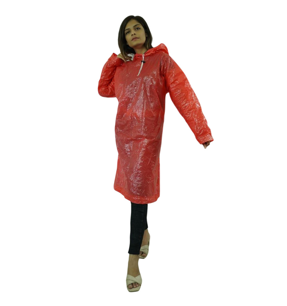 Red Waterproof Rain Poucho