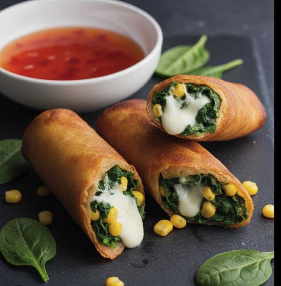 चीज कॉर्न स्प्रिंग रोल्स
