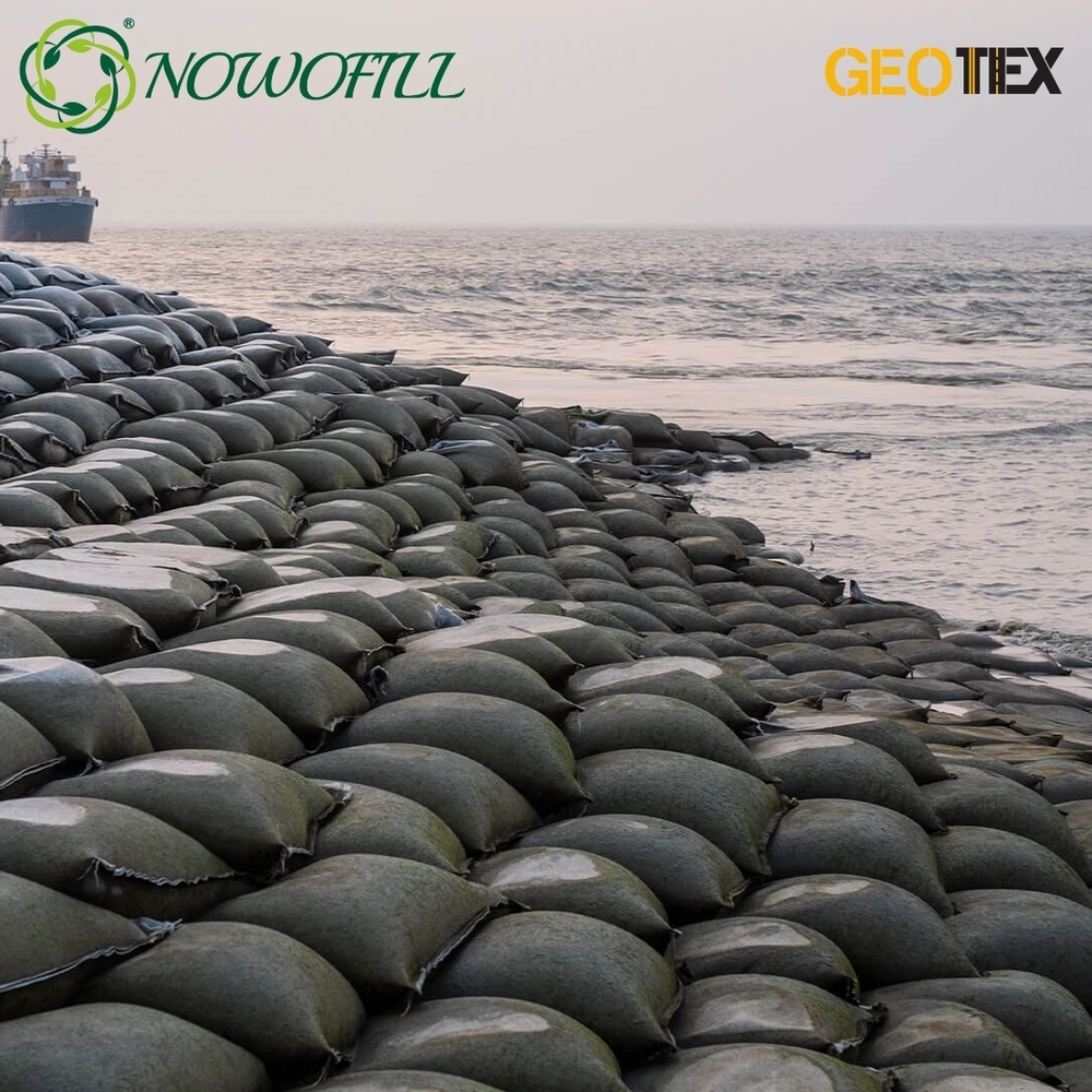 Geobags For River Bank .