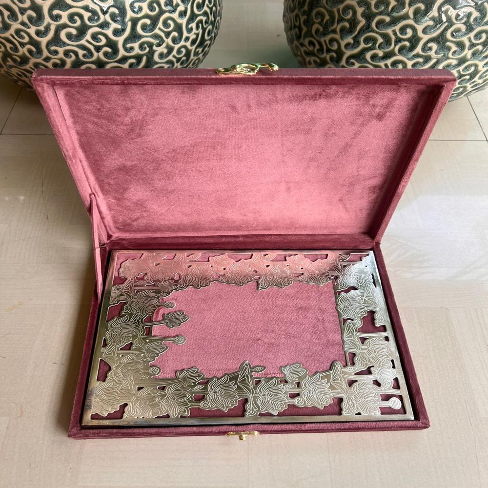 Beautiful Rose silver frame with pink  gift box