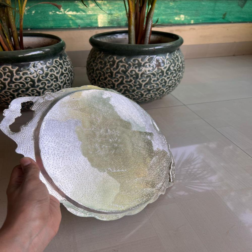 Round Handle Platter - Color: Silver