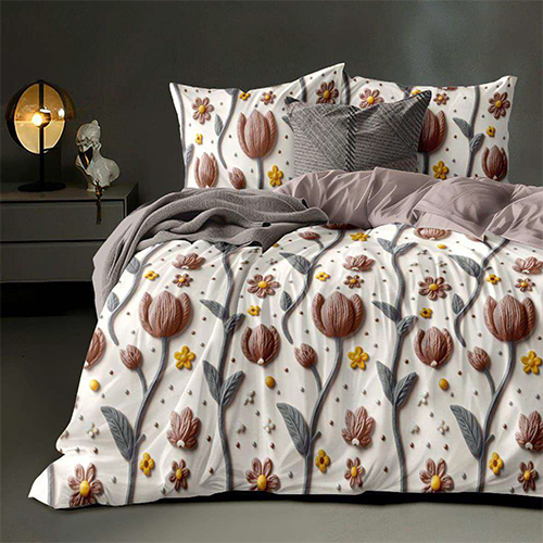 7D Floral Fantasy Double Bedsheet