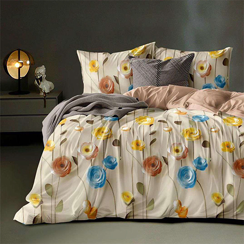 7D Floral Fantasy Soft Cotton Double Bedsheet
