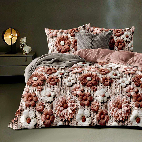 230x250 CM 7D Floral Fantasy Double Bedsheet