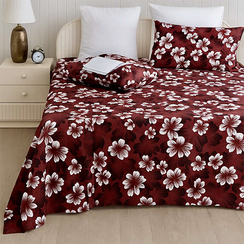 Bombay Mill Glace Cotton Bedsheet Set With Zig Zag Pillow Cover