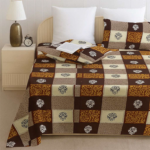 Bombay Mill Printed Bedsheet Set With Zig Zag Pillow Cover