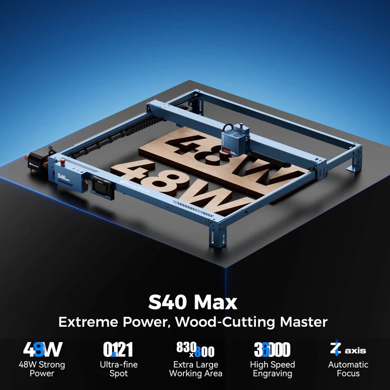Sculpfun S40 MAX 48W Laser Engraver Cutting Machine 830*800mm Engraving Area