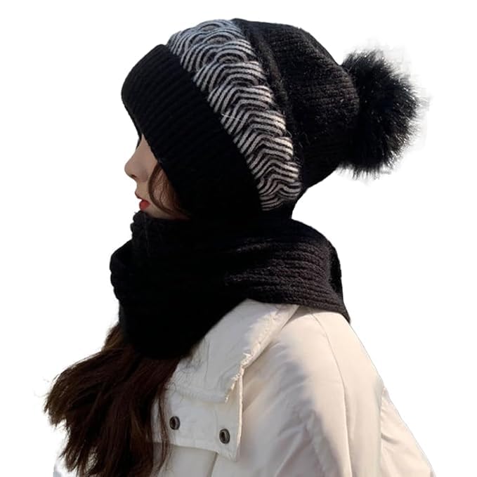 2 In 1 Winter Cap With Scarf 