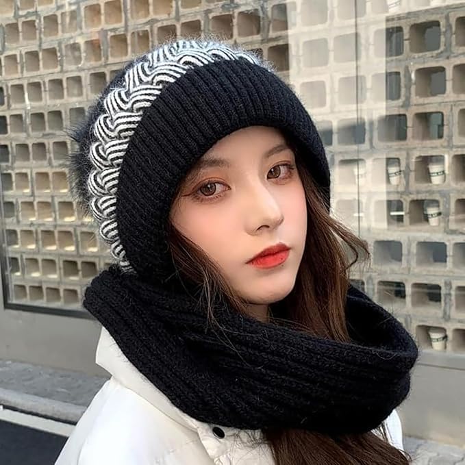 2 In 1 Winter Cap With Scarf 