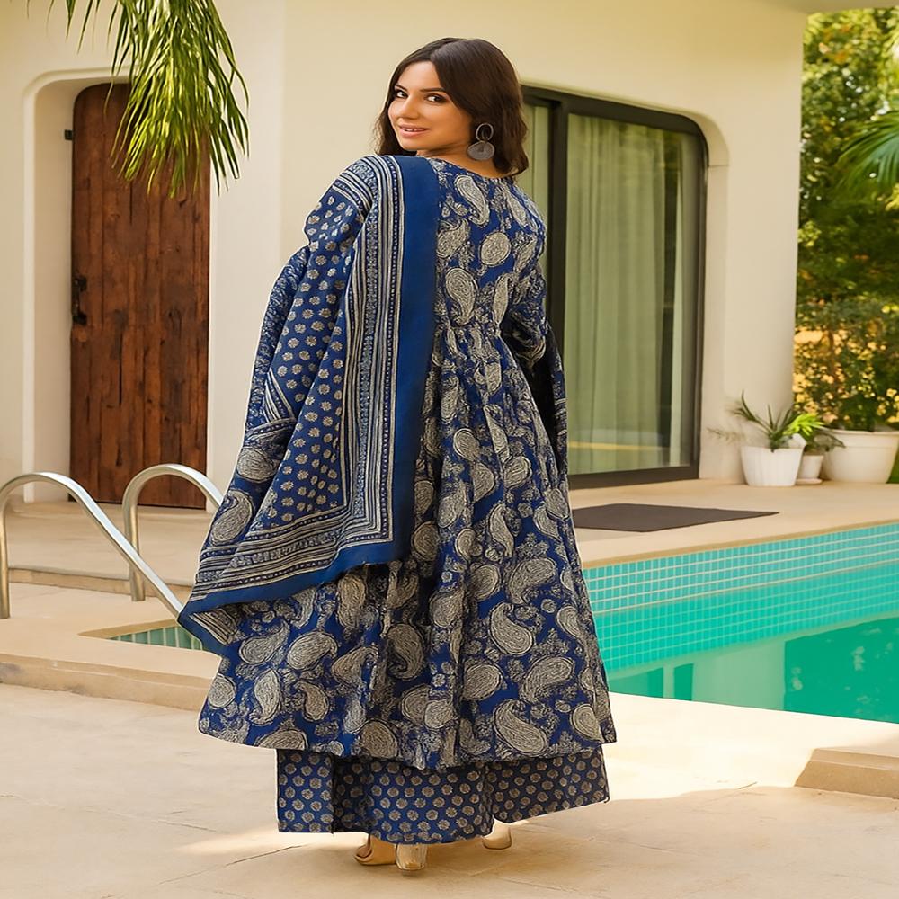 Blue Shelja Suit - Bust Size: 32-40 Inch (In)