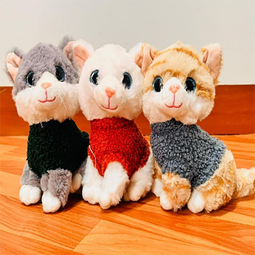 Y-7-5 30cm Standing T-Shirt Cat Soft Toy