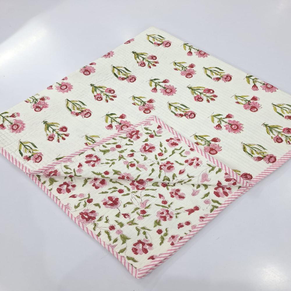 Block Print Cotton Baby Quilt