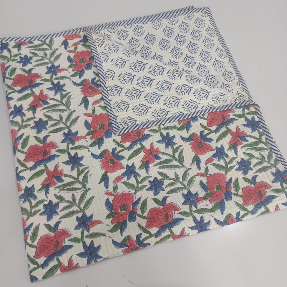 Block Print Cotton Baby Quilt