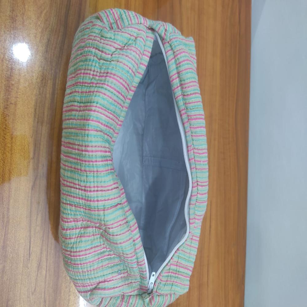 Beautiful Block Flower Print Cotton Toiletry Bag