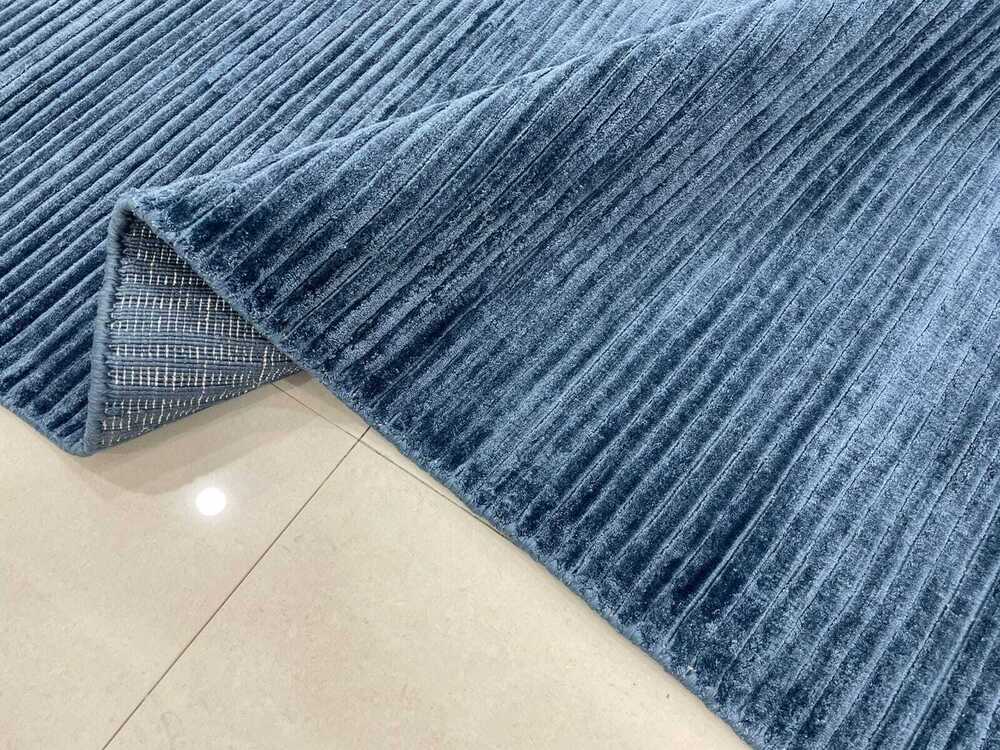 Urban Loom Modern Handloom Carpet Silk Carpet - Backing Material: Cotton