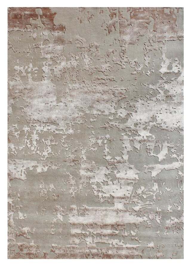 Abstract Zen Indo-Tibetan Area Rug in wool and silk