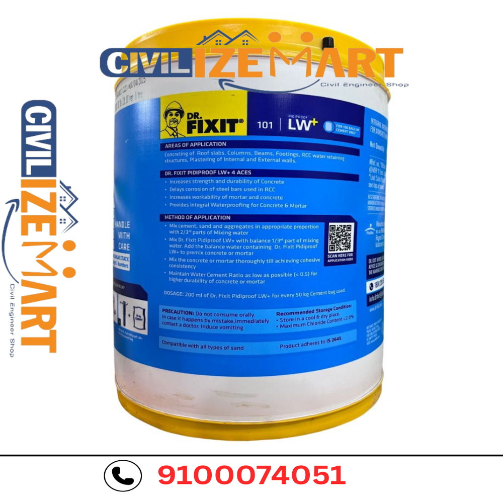 DR.FIXIT LW+ ,CEMENT TONIC, LIQUID WATERPROOFING COMPOUND FOR CONCRETE AND PLASTER CRACK FILLER