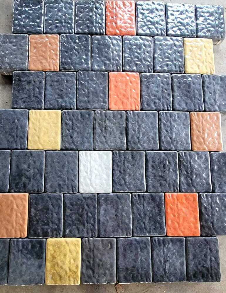 Square 8Mm Concrete Paver Tile - Color: Black